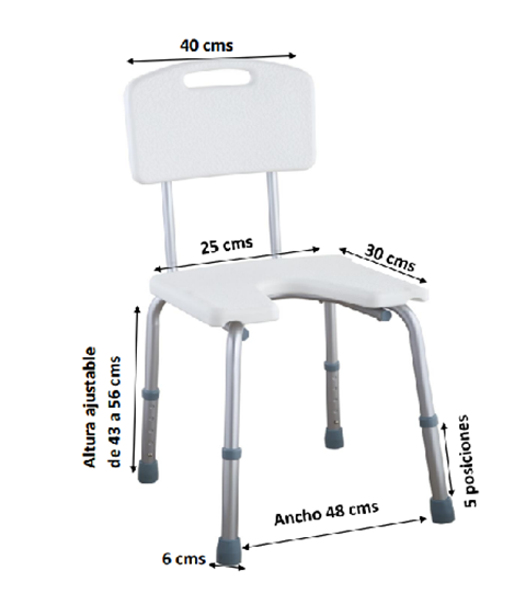 SILLA DE DUCHA CON REBAJE U