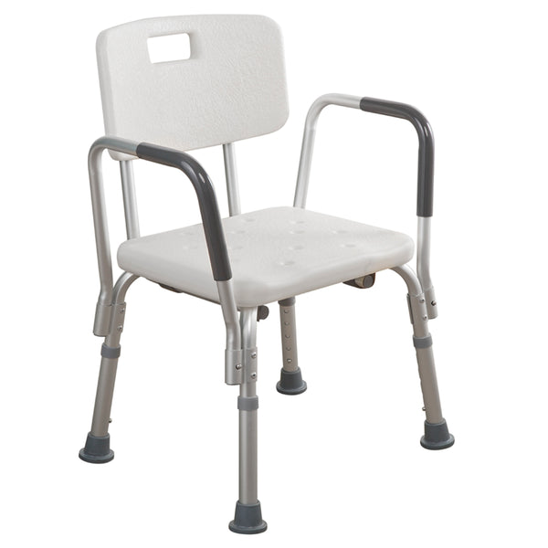 SILLA DE DUCHA CON APOYA BRAZOS Y RESPALDO DESMONTABLE